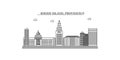 United States, Providence city skyline isolated vector illustration, icons