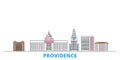 United States, Providence line cityscape, flat vector. Travel city landmark, oultine illustration, line world icons Royalty Free Stock Photo