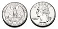 Obverse and reverse of a United States Quarter Dollar Royalty Free Stock Photo