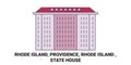 United States, Rhode Island, Providence, Rhode Island , State House travel landmark vector illustration