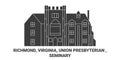 United States, Richmond, Virginia, Union Presbyterian , Seminary travel landmark vector illustration