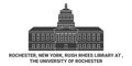 United States, Rochester, New York, Rush Rhees Library At , The University Of Rochester travel landmark vector