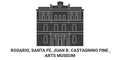 United States, Rosario, Santa Fe, Juan B. Castagnino Fine , Arts Museum travel landmark vector illustration