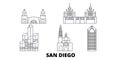 United States, San Diego line travel skyline set. United States, San Diego outline city vector illustration, symbol Royalty Free Stock Photo