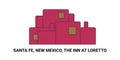 United States, Santa Fe, New Mexico, The Inn At Loretto, travel landmark vector illustration Royalty Free Stock Photo