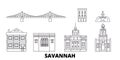 United States, Savannah line travel skyline set. United States, Savannah outline city vector illustration, symbol