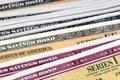 United States Savings Bonds - Series EE and Series I Royalty Free Stock Photo