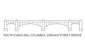 United States, South Carolina, Columbia, Gervais Street Bridge, travel landmark vector illustration Royalty Free Stock Photo