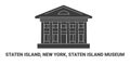 United States, Staten Island, New York, Staten Island Museum, travel landmark vector illustration Royalty Free Stock Photo