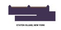 United States, Staten Island, New York travel landmark vector illustration Royalty Free Stock Photo