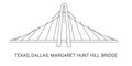 United States, Texas, Dallas, Margaret Hunt Hill Bridge, travel landmark vector illustration
