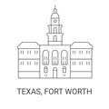 United States, Texas, Fort Worth, travel landmark vector illustration Royalty Free Stock Photo