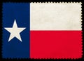 United States Texas state flag on the old grunge postage stamp isolated on black background Royalty Free Stock Photo