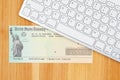 Check for either a federal tax refund or Social Security payment with a keyboard Royalty Free Stock Photo