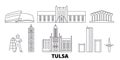 United States, Tulsa line travel skyline set. United States, Tulsa outline city vector illustration, symbol, travel