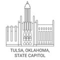 United States, Tulsa, Oklahoma, State Capitol travel landmark vector illustration Royalty Free Stock Photo