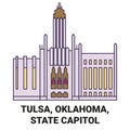 United States, Tulsa, Oklahoma, State Capitol travel landmark vector illustration Royalty Free Stock Photo