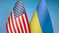 United States and Ukraine two flags