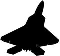 United States US Air Force, NATO F-22 Raptor jet USAF Lockheed Martin Tactical Aircraft, Advanced Tactical Fighter ATF combat fi Royalty Free Stock Photo