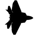 United States US Air Force, NATO F-22 Raptor jet USAF Lockheed Martin Tactical Aircraft, Advanced Tactical Fighter ATF combat fi Royalty Free Stock Photo