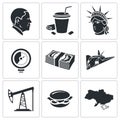 United States Vector Icons Set