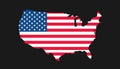 United States Vector map with the flag inside.