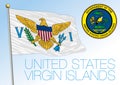 United States Virgin Islands, official national flag and coat of arms Royalty Free Stock Photo