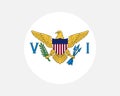 United States Virgin Islands Round Flag. USVI Circle Flag