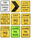 United States warning MUTCD road signs Royalty Free Stock Photo