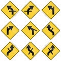 United States warning MUTCD road signs Royalty Free Stock Photo