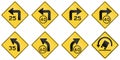 United States warning MUTCD road signs Royalty Free Stock Photo