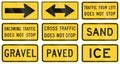 United States warning MUTCD road signs Royalty Free Stock Photo