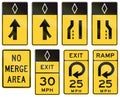 United States warning MUTCD road signs Royalty Free Stock Photo