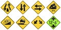 United States warning MUTCD road signs Royalty Free Stock Photo