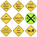 United States warning MUTCD road signs Royalty Free Stock Photo