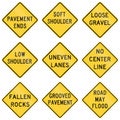 United States warning MUTCD road signs Royalty Free Stock Photo