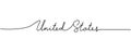 United States - word with continuous one line. Minimalist drawing of phrase illustration. United States country -