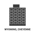 United States, Wyoming, Cheyenne, travel landmark vector illustration Royalty Free Stock Photo