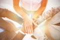 United team stacking hands Royalty Free Stock Photo
