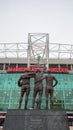 United Trinity and Sir Matt Busby statues at Old Trafford