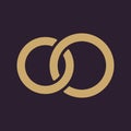 The United wedding ring icon. Marriage and glans symbol. Flat Royalty Free Stock Photo