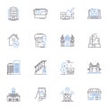 Units line icons collection. Apartments, Condos, Flats, Studios, Suites, Duplexes, Townhouses vector and linear