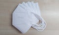 5 units white face masks for virus or bacteries protection and equipament covid-19 mask