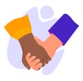 Unity concept. Different people unite together. Join hands and pieces Royalty Free Stock Photo