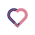 unity concept. heart ribbon icon of uk and usa flags Royalty Free Stock Photo