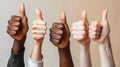 Unity in Diversity Hands Indicating Thumbs Up as a Powerful Representation of Collective Approval and Support Royalty Free Stock Photo