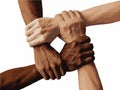 Unity hands. End racism. All lives matter. Black lives matter. Royalty Free Stock Photo