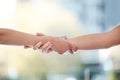 Unity, hands and people for welcome to partnership, onboarding and collaboration in deal. Greeting gesture, networking Royalty Free Stock Photo