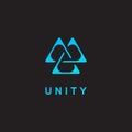 Unity icon, triangle logo, delta emblem
