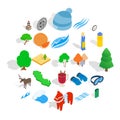 Unity icons set, isometric style Royalty Free Stock Photo